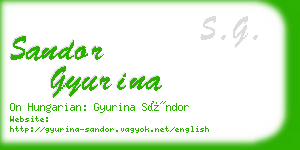 sandor gyurina business card